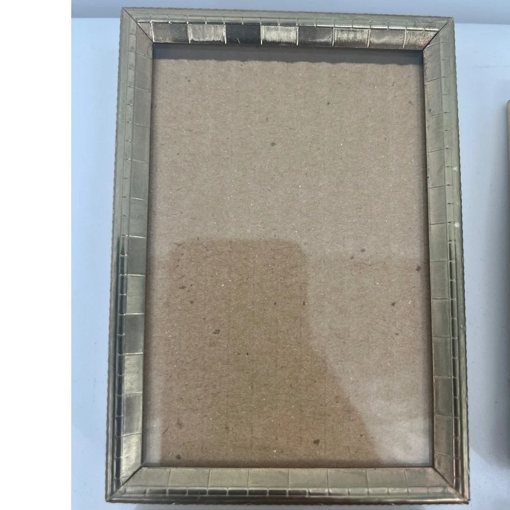 Vintage Picture Frame Set Metal Gold Hollywood Regency 3X5